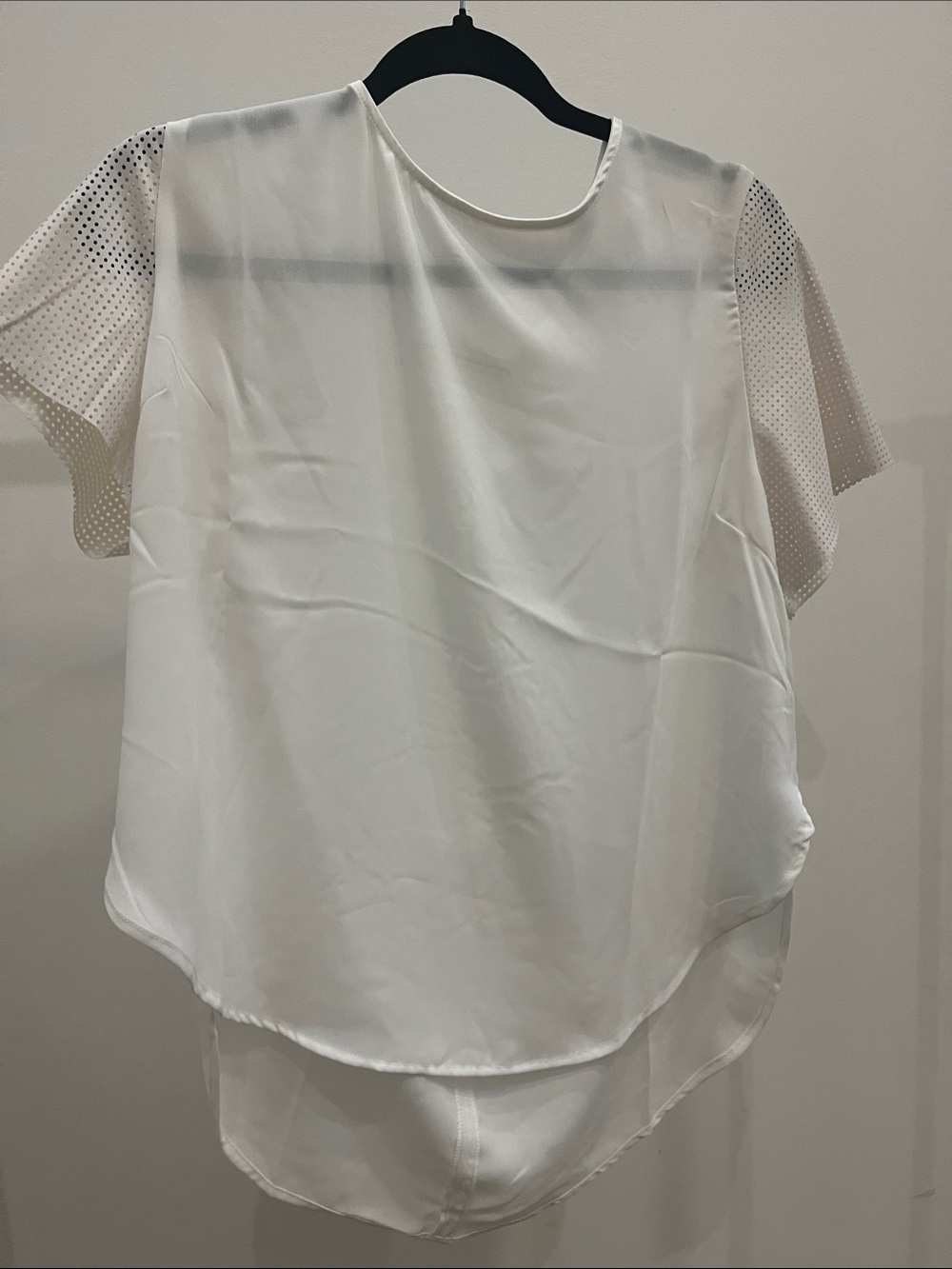 Elegant White Layered Short-Sleeve Blouse